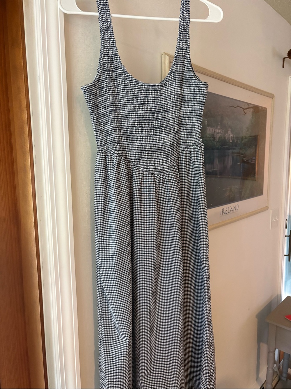Old Navy Blue and White Gingham Maxi Dress